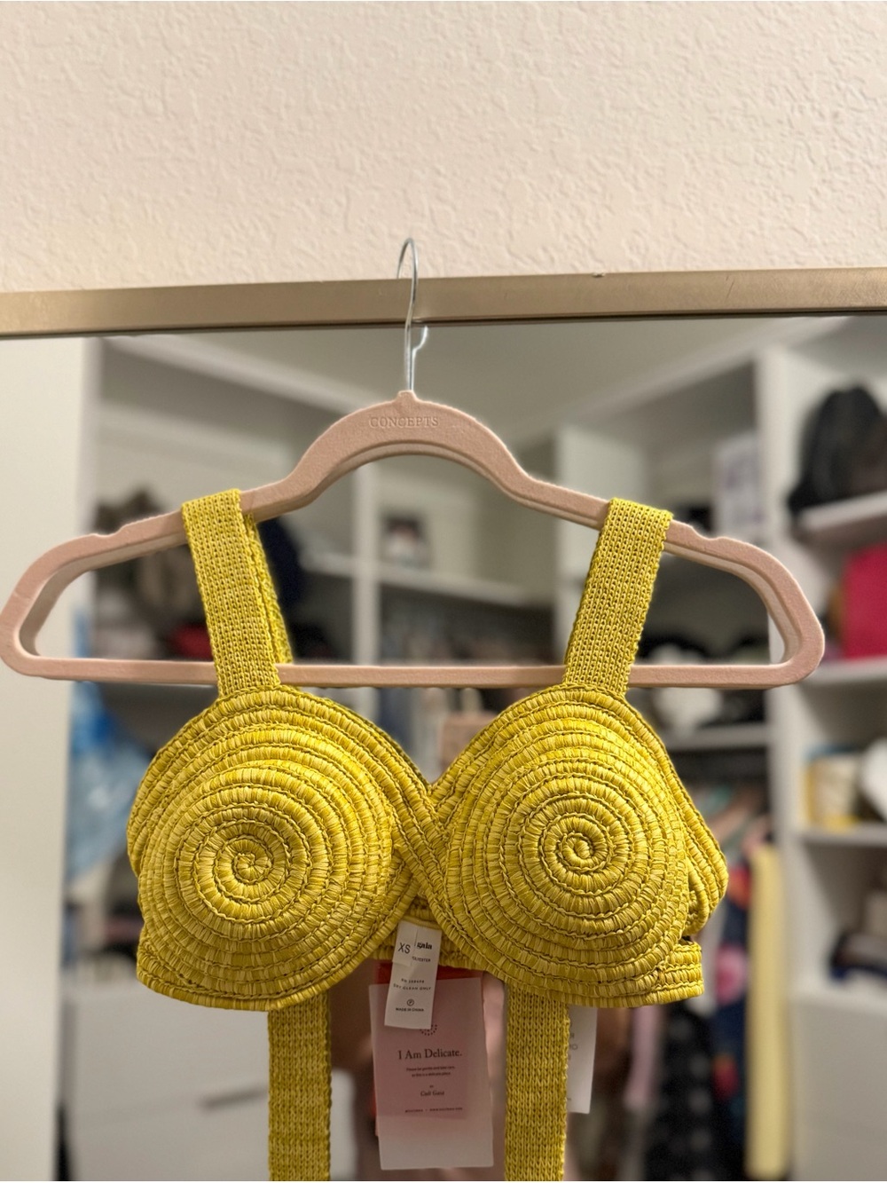 Cult Gaia - Gabi Yellow Woven Crop Top Bra